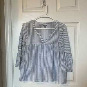 Aerie Blue and White Striped Blouse